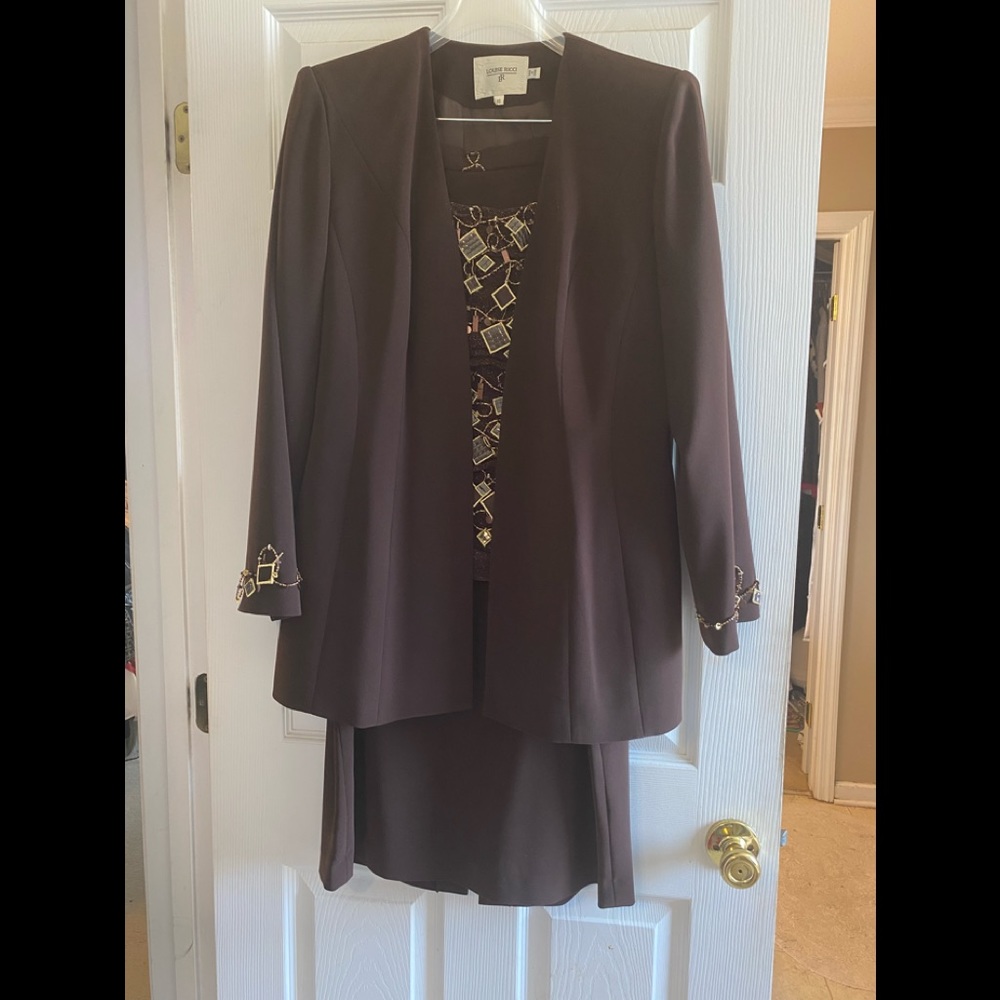 Louise Ricci 3pc Milk Chocolate Brown suit